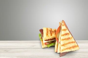 Tasty fresh sandwiches dish with cheese