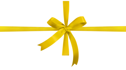 Beautiful gift bow yellow, gold, exempted.