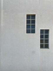 Two white wall windows compositions