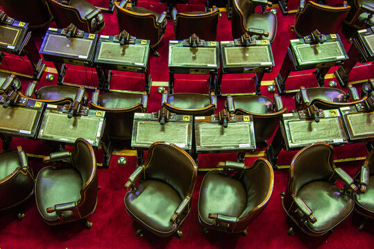Empty chairs in the National Congress of Argentina