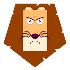 lion angry face cartoon cute
