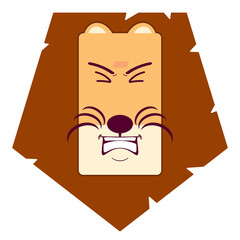 lion angry face cartoon cute