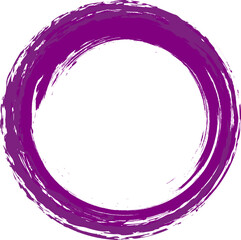 Purple circle brush stroke vector isolated on white background. Purple enso zen circle brush stroke. For stamp, seal, ink and paintbrush design template. Grunge hand drawn circle shape, vector
