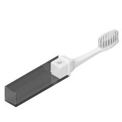3d rendering illustration of a travel toothbrush