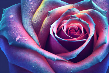 Fototapeta na wymiar Chromatic Rose, Made by AI, Artificial Intelligence