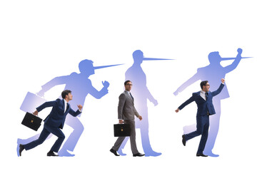 Obraz premium Lier concept with business people and nose