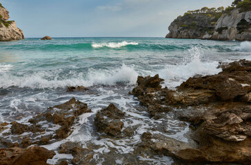 A blue beach in the Mediterranean Sea