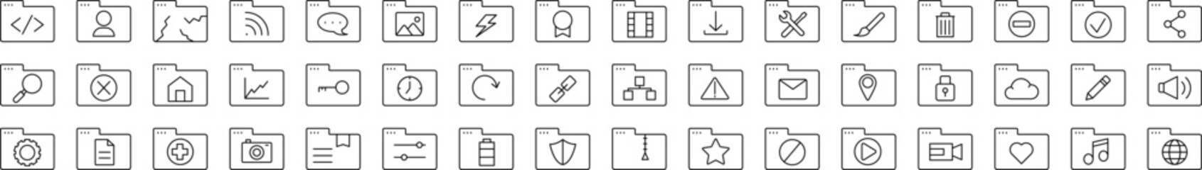 Folders icons collection vector illustration design