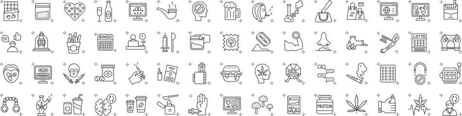 Addictions icons collection vector illustration design