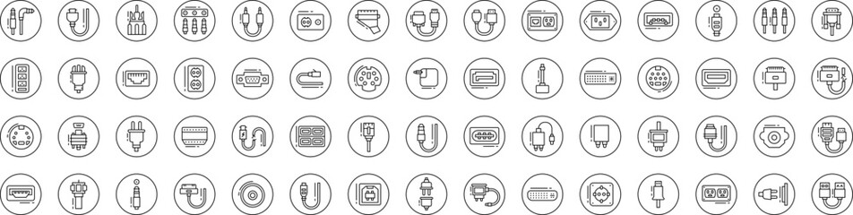 Connectors & cables icons collection vector illustration design