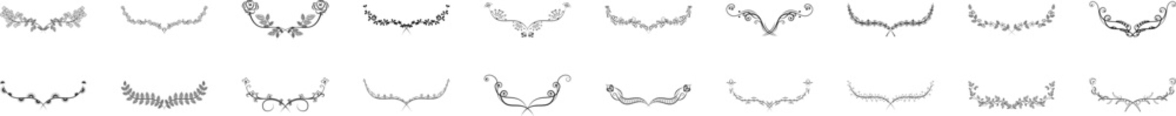 Decorative floral icons collection vector illustration design