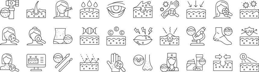 Dermatology icons collection vector illustration design