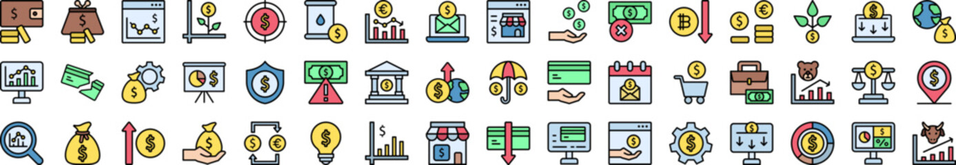 Economy icons collection vector illustration design