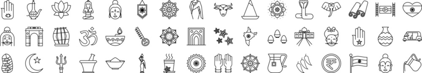 India icons collection vector illustration design