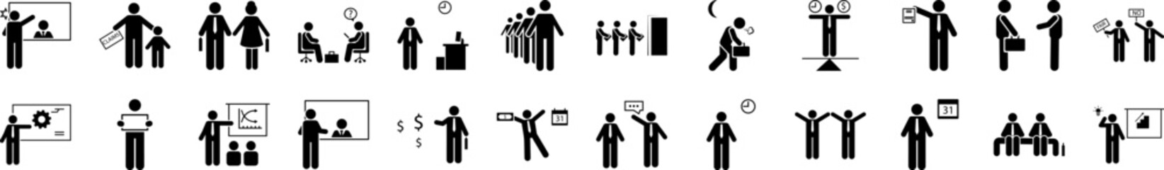 Jobless icons collection vector illustration design