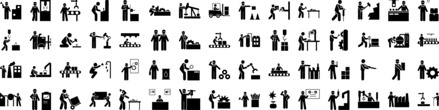Manufacturing icons collection vector illustration design