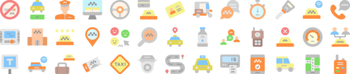 Taxi service icons collection vector illustration design