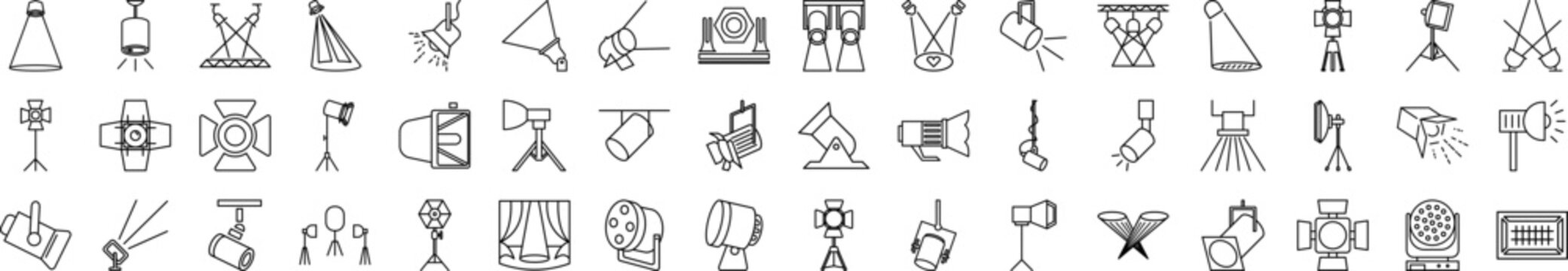 Spotlight icons collection vector illustration design