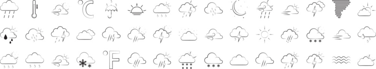 Weather icons collection vector illustration design