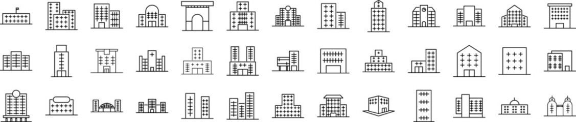 Building icons collection vector illustration design