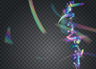 Fototapeta premium Carnival Texture. Transparent Glare. Falling Sparkles. Unicorn Foil. Party Festival Serpentine. Luxury Art. Metal Flare. Blue Retro Glitter. Violet Carnival Texture
