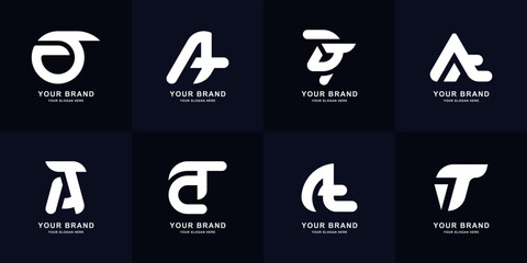 Collection letter A or AT monogram logo design