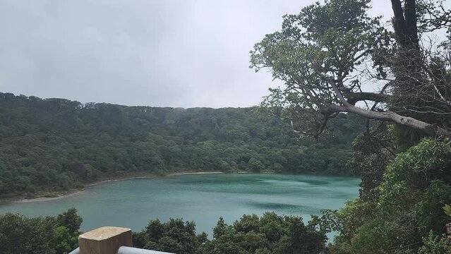 Lake Botos in inactive crater within Poas Volcano National Park, Costa Rica