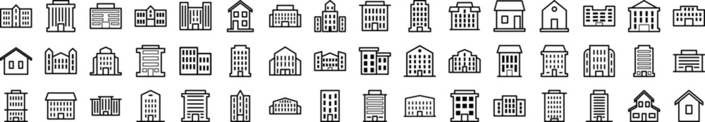 Fototapeta premium Buildings icons collection vector illustration design
