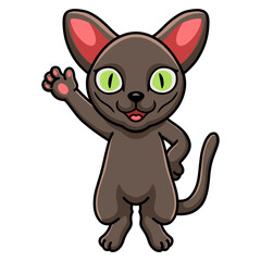 Cute korat cat cartoon waving hand