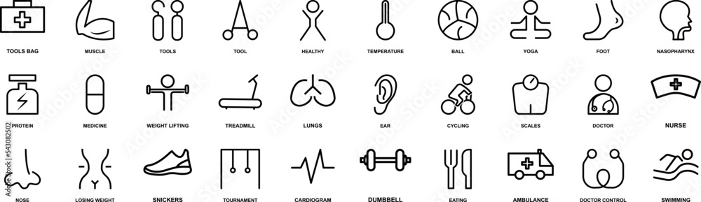 Poster web health icons collection vector illustration design