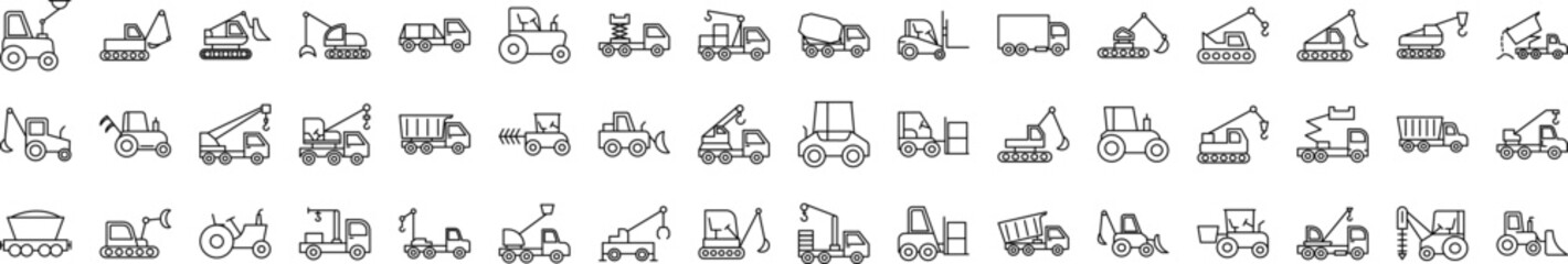 Consruction machinery icons collection vector illustration design