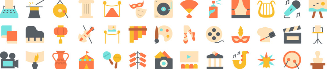 Cultural activities icons collection vector illustration design