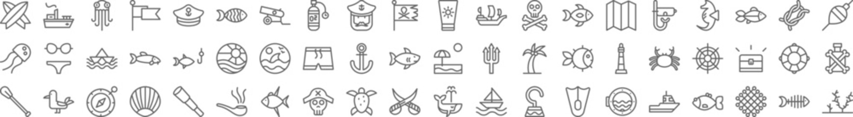 Seaside icons collection vector illustration design