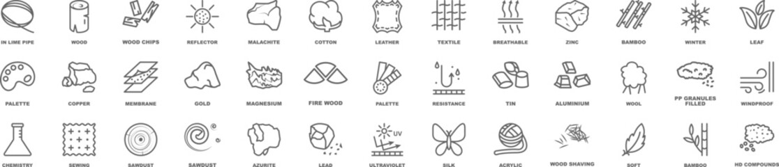 Row matterial icons collection vector illustration design