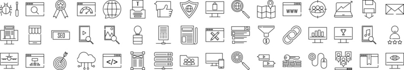 Seo and online marketing. icons collection vector illustration design