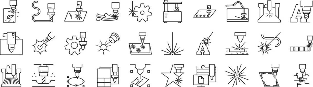 Laser icons collection vector illustration design