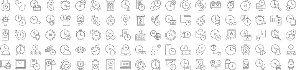 Time and clock icons collection vector illustration design