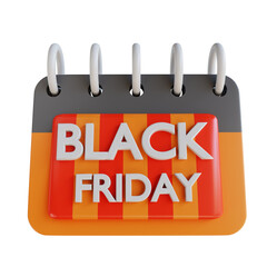 3D Illustration black Friday calendar