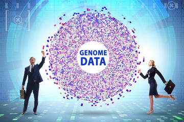 Business people in genome data concept