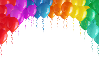 Arch of colored balloons isolated 