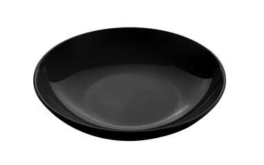 empty black plate isolated on transparent png