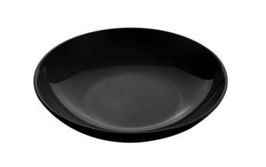 empty black plate isolated on transparent png