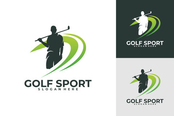 sport golf logo vector design silhouette