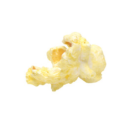 macro photo of popcorn isolated