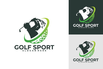 sport golf logo vector design silhouette