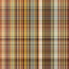 Woodland brown tartan seamless pattern textile. Tonal autumnal forest plaid with organic texture. Background of orange stripe for rough wallpaper. 