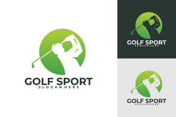 sport golf logo vector design silhouette