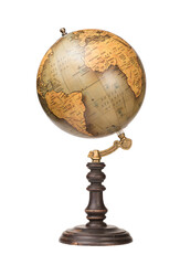 old style world globe isolated