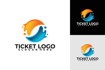 ticket logo vector design template