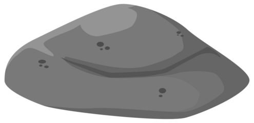 Illustration of a stone with a cartoon style.